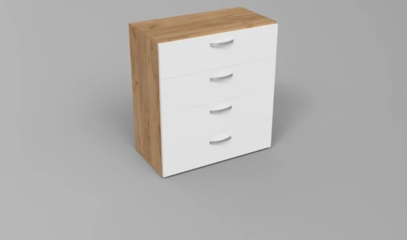 Comodă 4 sertar ML-2 (sistem modular №1 Comodă) — Kraft alb