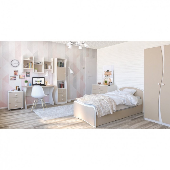 KOMBI MN-211-09 Pat cu suport (80x1,90)185x78x17 — pin Randers / cappuccino