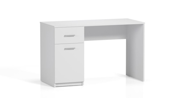 Birou Vayt Kor cu comodă în stânga (1200) — alb diamant