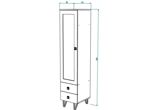 МИРА № 6 пенал витрина 450х500x500 — Белый
